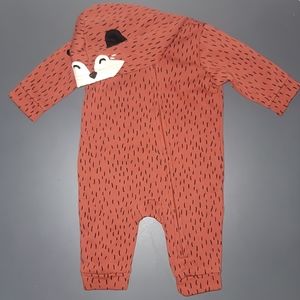 EUC | Old Navy | 3-6 Mos | Fox Hooded One Piece Jumpsuit